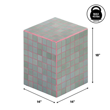 Callista 18" Modern Bohemian Ceramic Tiled Rectangle End Table - JONATHAN Y